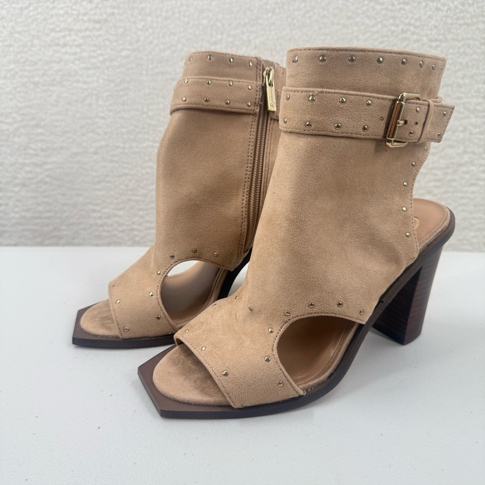 Jessica Simpson Women's Rochha Open Toe Bootie Mid Calf Boot Size 7.5 New
